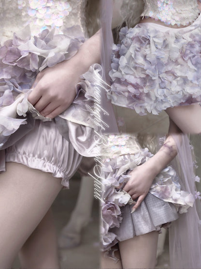 Fairy Three-Dimensional Flower Elastic Waist Short Skirt【s0000016142】