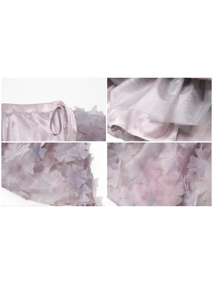 Fairy Three-Dimensional Flower Elastic Waist Short Skirt【s0000016142】