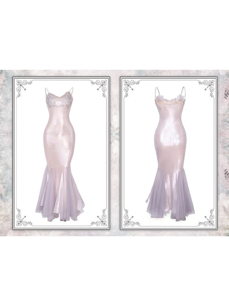 Embroidered Nail Bead Fairy Mermaid Skirt Slip Dress【s0000016144】