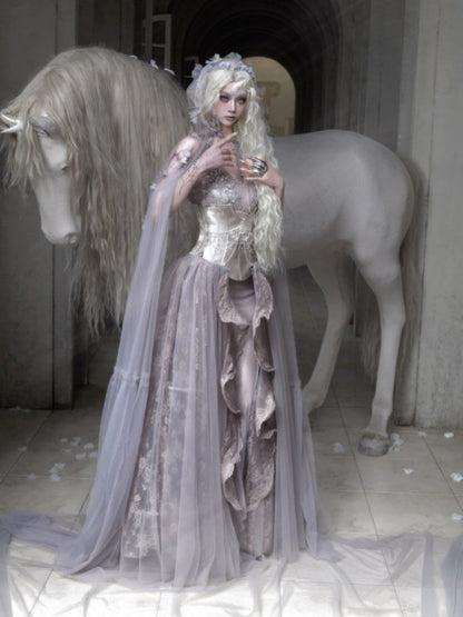 Embroidered Nail Bead Fairy Mermaid Skirt Slip Dress【s0000016144】