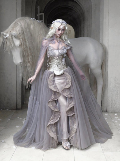 Embroidered Nail Bead Fairy Mermaid Skirt Slip Dress【s0000016144】