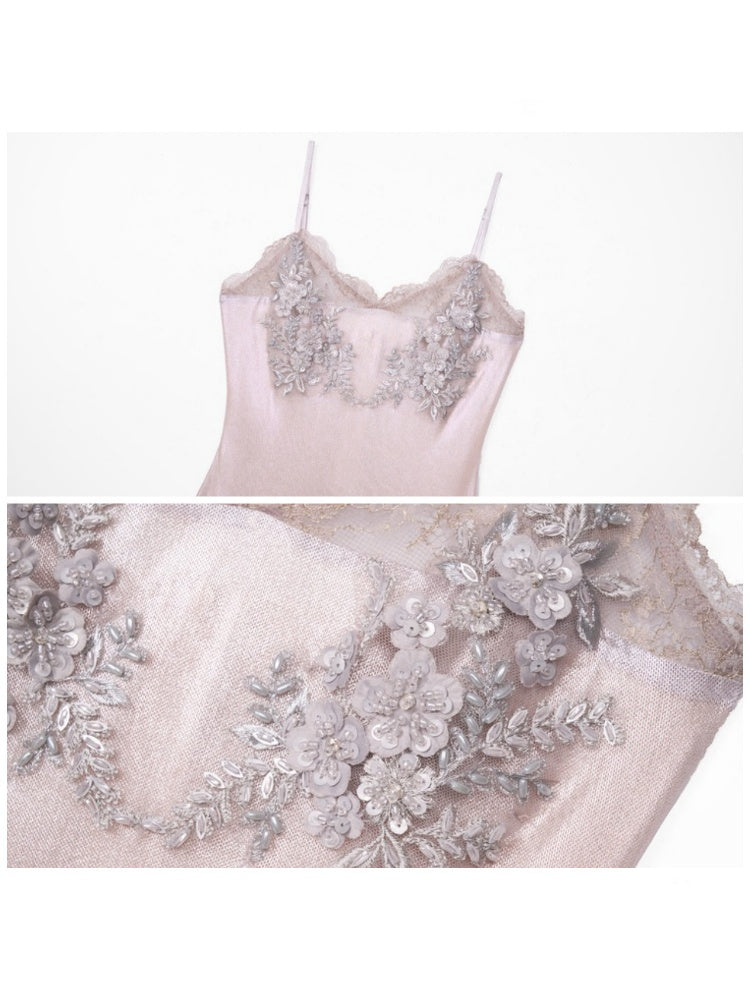 Embroidered Nail Bead Fairy Mermaid Skirt Slip Dress【s0000016144】