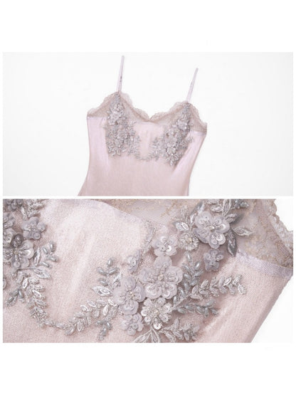 Embroidered Nail Bead Fairy Mermaid Skirt Slip Dress【s0000016144】