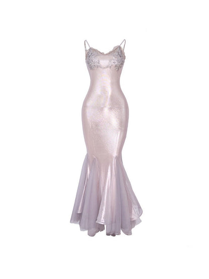 Embroidered Nail Bead Fairy Mermaid Skirt Slip Dress【s0000016144】