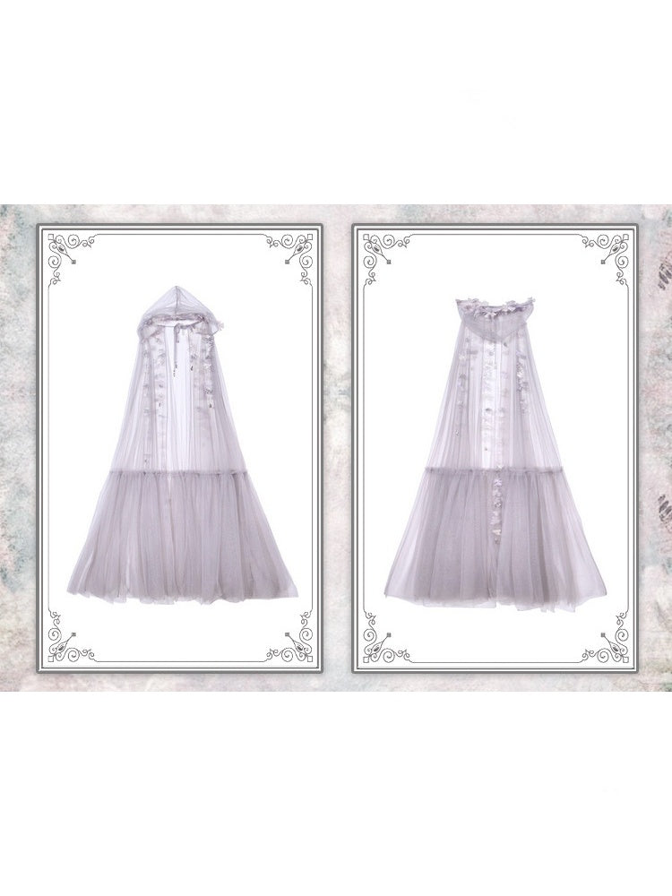 Handmade Flower Elf Style Fairy Mesh Hooded Cloak【s0000016145】