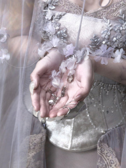 Handmade Flower Elf Style Fairy Mesh Hooded Cloak【s0000016145】