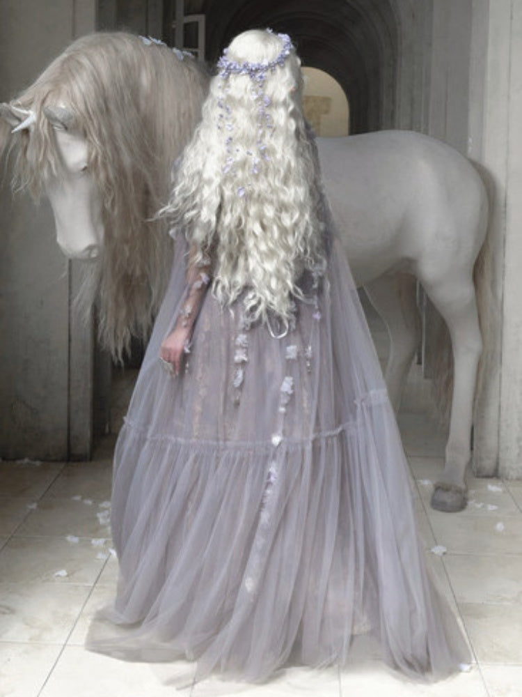 Handmade Flower Elf Style Fairy Mesh Hooded Cloak【s0000016145】