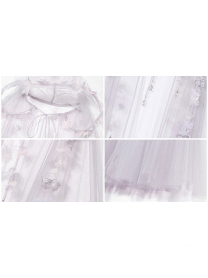 Handmade Flower Elf Style Fairy Mesh Hooded Cloak【s0000016145】