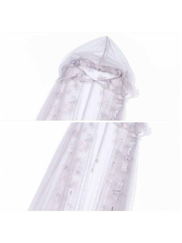 Handmade Flower Elf Style Fairy Mesh Hooded Cloak【s0000016145】