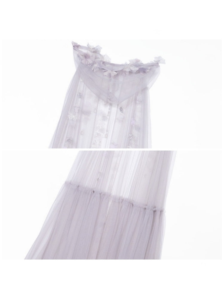 Handmade Flower Elf Style Fairy Mesh Hooded Cloak【s0000016145】