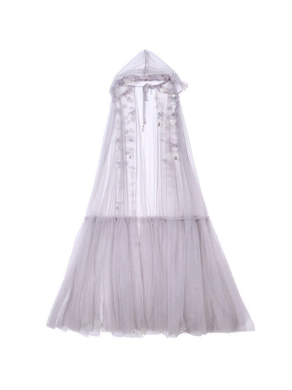 Handmade Flower Elf Style Fairy Mesh Hooded Cloak【s0000016145】