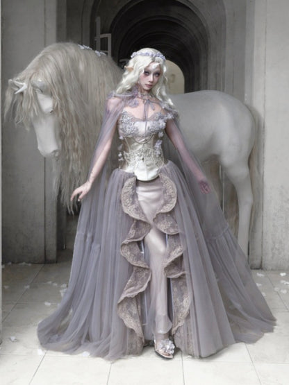 Silver Glitter Diamond Armor Fishbone Studded Waistband Corset【s0000016146】