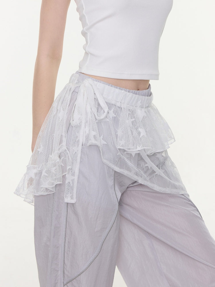 Star Lace Irregular Piece Layered Butt Curtain【s0000016150】