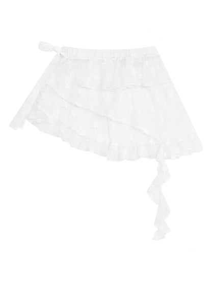 Star Lace Irregular Piece Layered Butt Curtain【s0000016150】