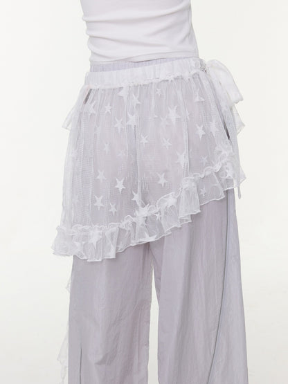 Star Lace Irregular Piece Layered Butt Curtain【s0000016150】