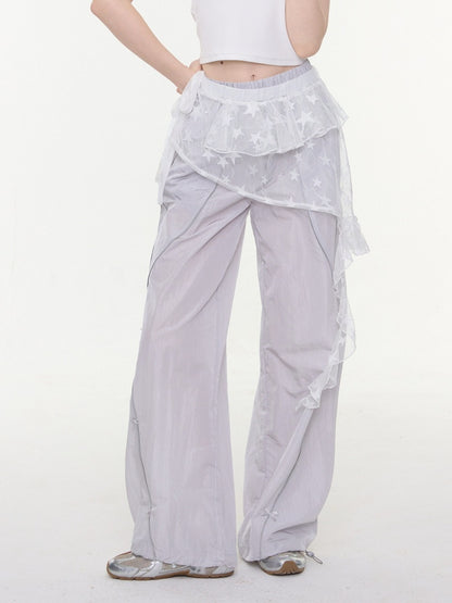 Star Lace Irregular Piece Layered Butt Curtain【s0000016150】