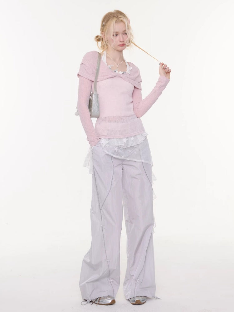Star Lace Irregular Piece Layered Butt Curtain【s0000016150】