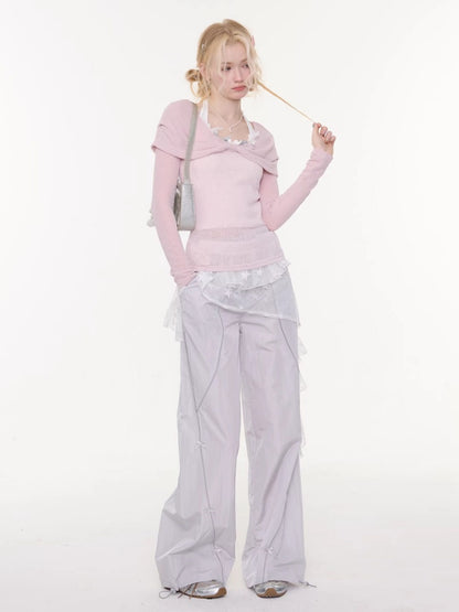 Star Lace Irregular Piece Layered Butt Curtain【s0000016150】