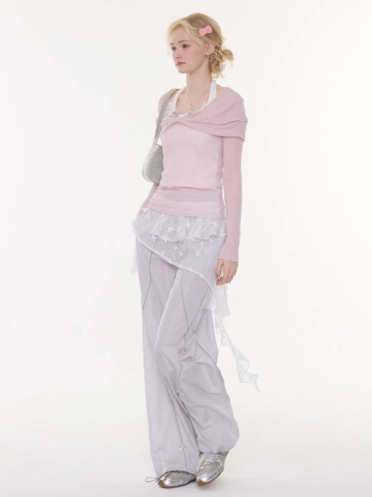 Star Lace Irregular Piece Layered Butt Curtain【s0000016150】
