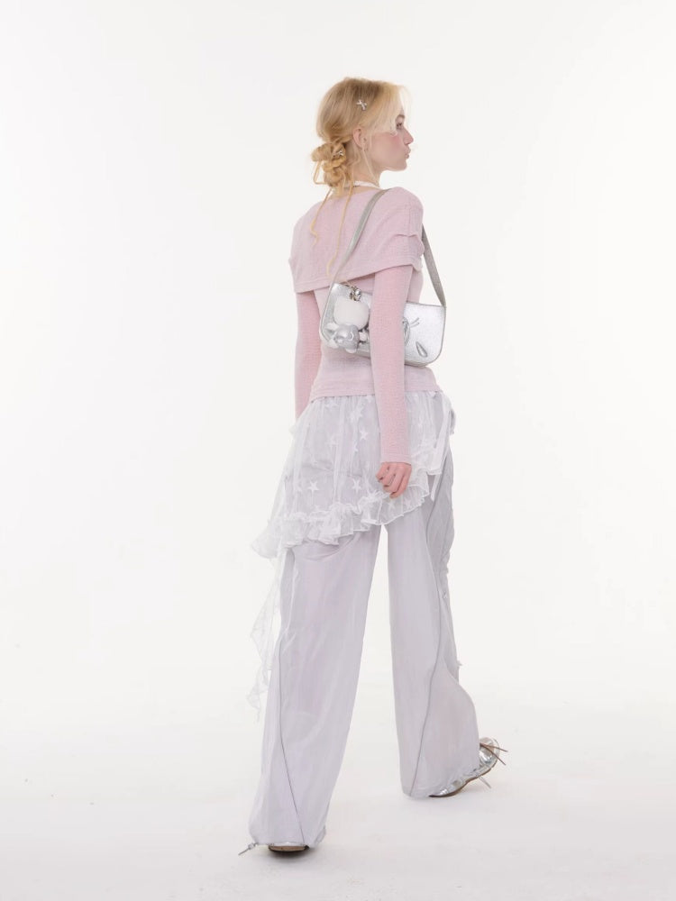 Star Lace Irregular Piece Layered Butt Curtain【s0000016150】