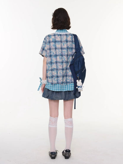 High-Waisted Slimming Bow Denim Bud Pocket Skirt【s0000016152】