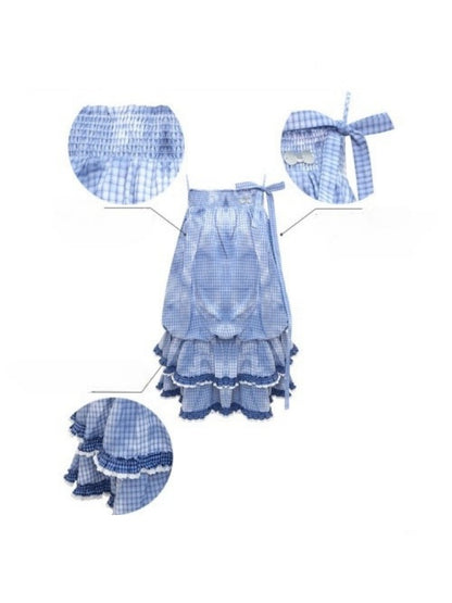 Plaid Lace Skirt Slip Cake Dress【s0000016154】