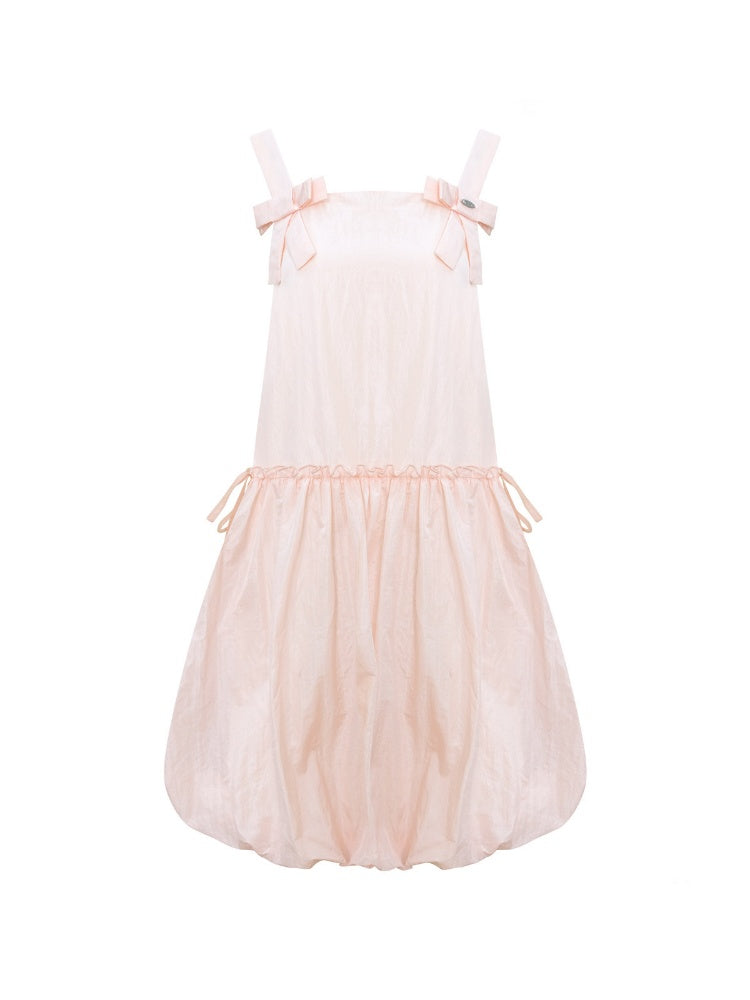 Bow Waist Pocket Camisole Dress Pink【s0000016169】