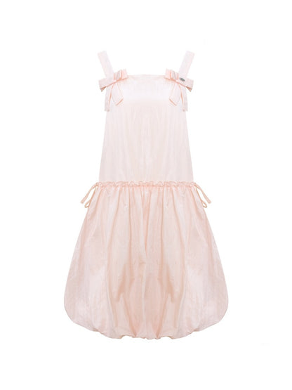 Bow Waist Pocket Camisole Dress Pink【s0000016169】
