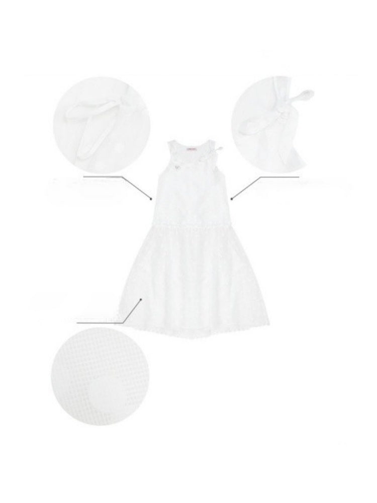 Polka Dot Mesh Semi-Transparent Layered Camisole Dress White【s0000016170】