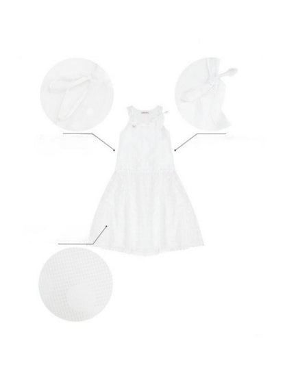 Polka Dot Mesh Semi-Transparent Layered Camisole Dress White【s0000016170】