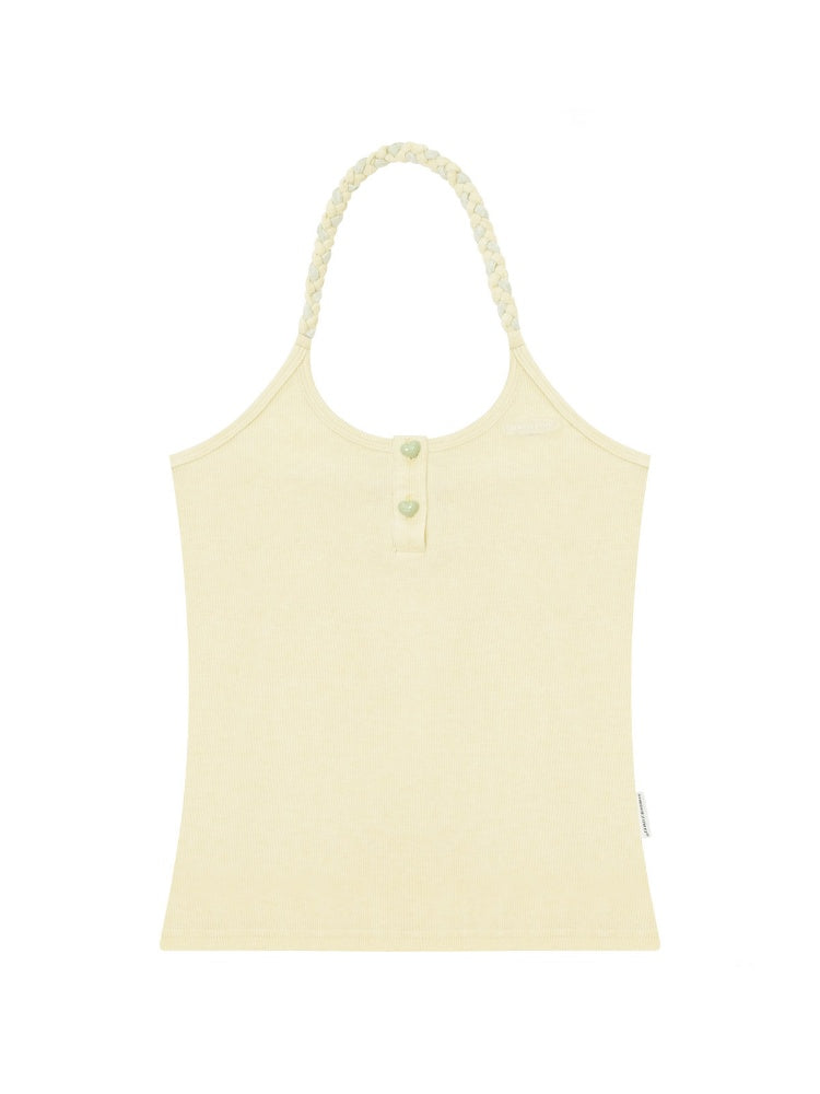 Twist Braid Halter-Neck Slim Tops【s0000016176】