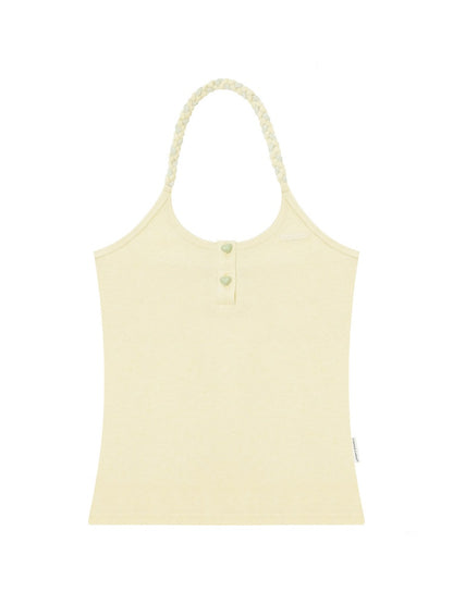 Twist Braid Halter-Neck Slim Tops【s0000016176】