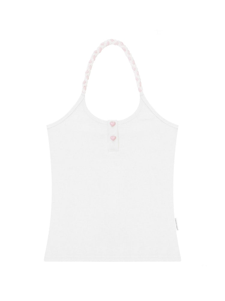 Twist Braid Halter-Neck Slim Tops【s0000016176】