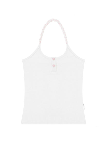 Twist Braid Halter-Neck Slim Tops【s0000016176】
