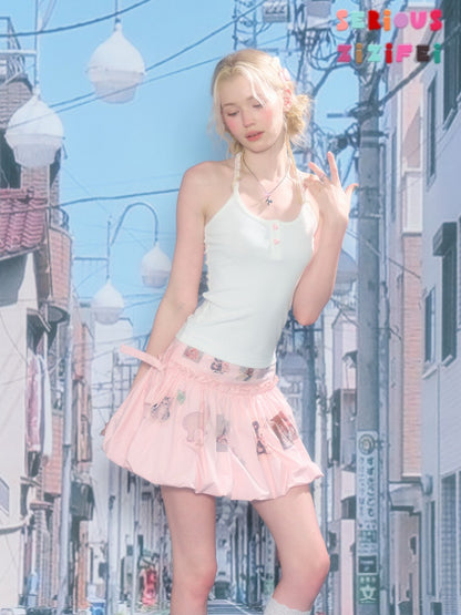 Twist Braid Halter-Neck Slim Tops【s0000016176】