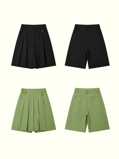 Multi-Colored Mid-Length A-Line Pleated Culottes【s0000016298】
