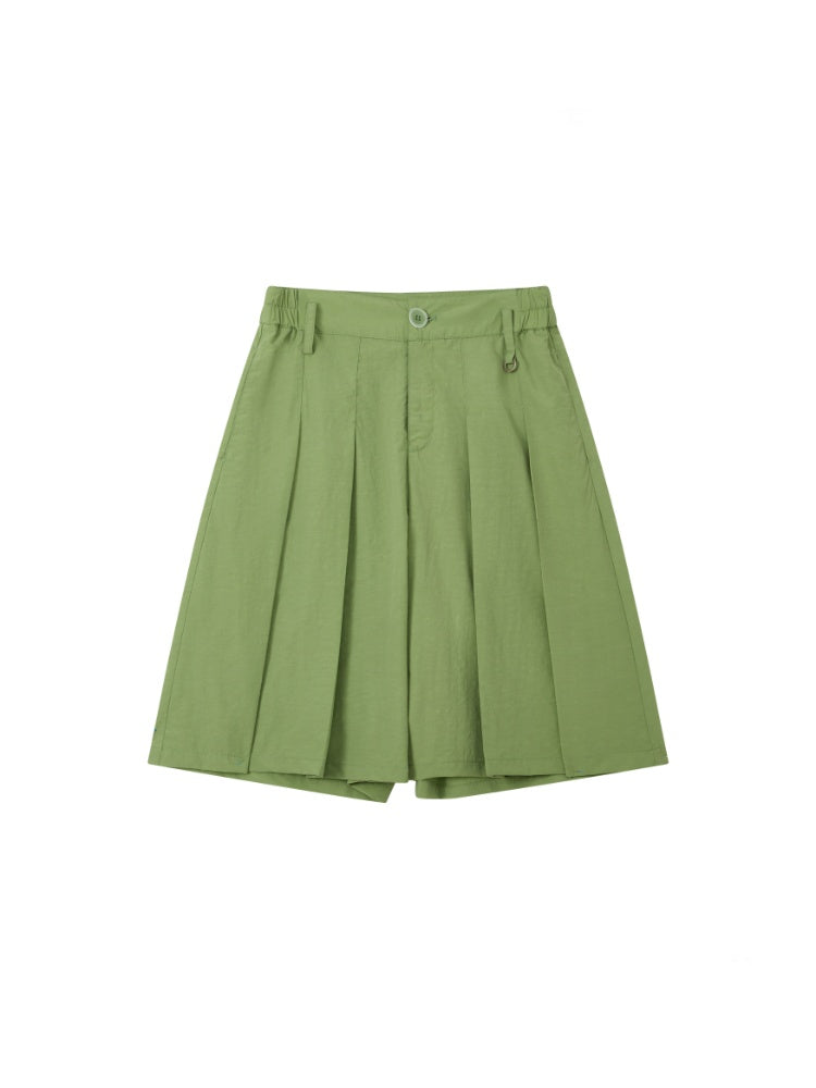 Multi-Colored Mid-Length A-Line Pleated Culottes【s0000016298】