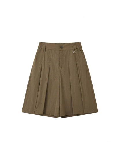 Multi-Colored Mid-Length A-Line Pleated Culottes【s0000016298】