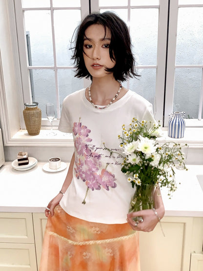 Slim Fit Crew Neck Print Short-Sleeved T-Shirt【s0000016303】