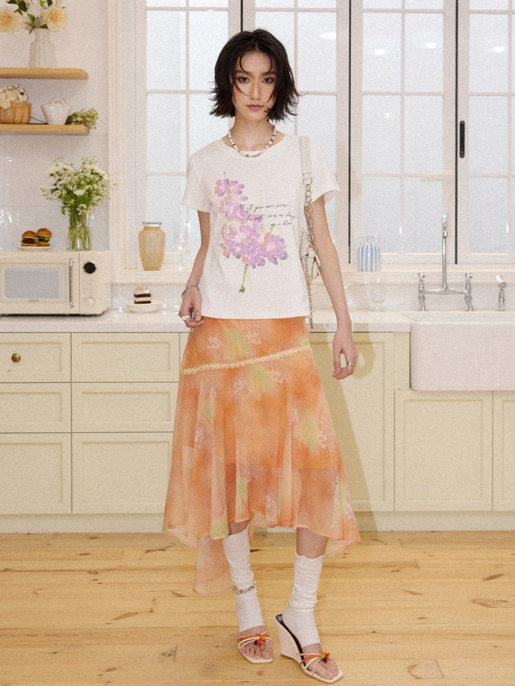 Slim Fit Crew Neck Print Short-Sleeved T-Shirt【s0000016303】