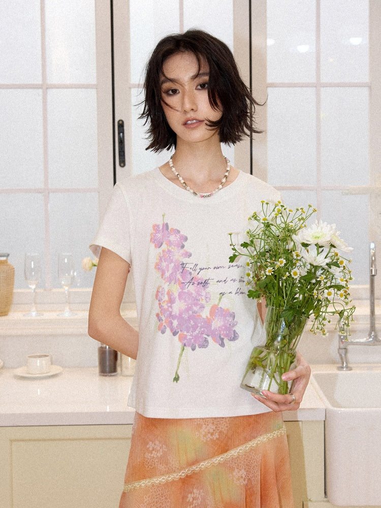 Slim Fit Crew Neck Print Short-Sleeved T-Shirt【s0000016303】