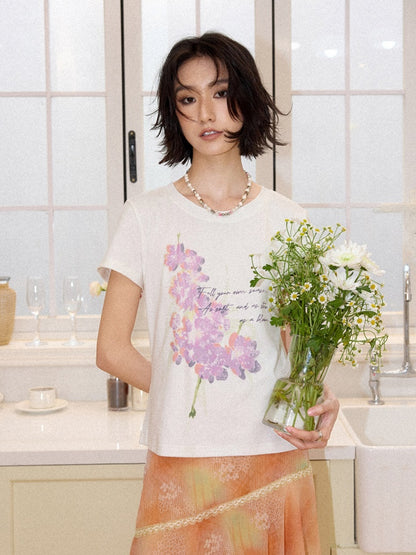 Slim Fit Crew Neck Print Short-Sleeved T-Shirt【s0000016303】