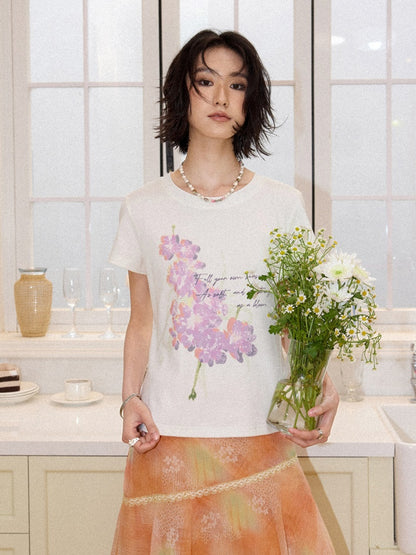Slim Fit Crew Neck Print Short-Sleeved T-Shirt【s0000016303】