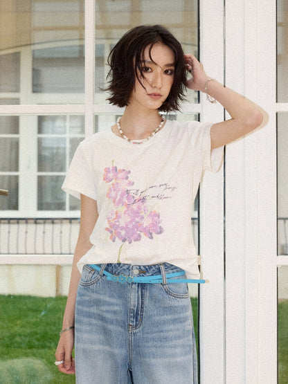 Slim Fit Crew Neck Print Short-Sleeved T-Shirt【s0000016303】