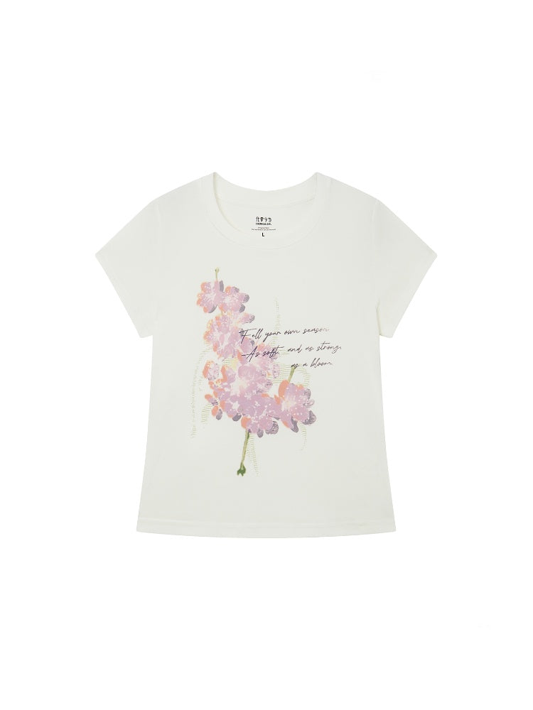 Slim Fit Crew Neck Print Short-Sleeved T-Shirt【s0000016303】