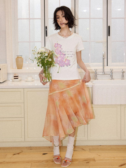 Slim Fit Crew Neck Print Short-Sleeved T-Shirt【s0000016303】