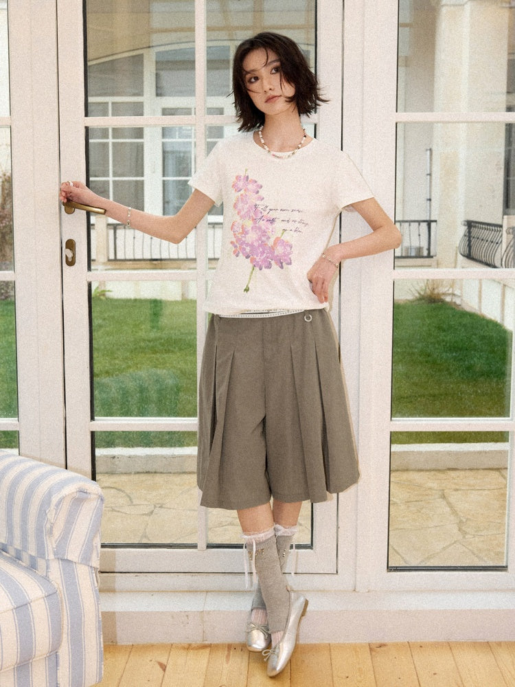 Slim Fit Crew Neck Print Short-Sleeved T-Shirt【s0000016303】