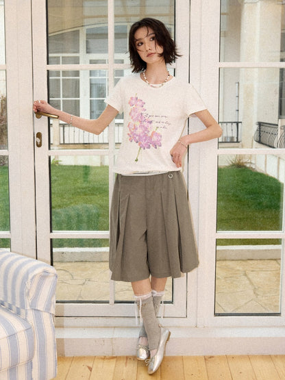 Slim Fit Crew Neck Print Short-Sleeved T-Shirt【s0000016303】
