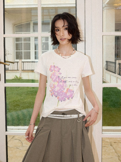 Slim Fit Crew Neck Print Short-Sleeved T-Shirt【s0000016303】