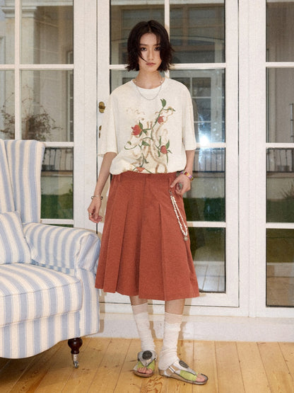 Lazy Pomegranate Flower Snowflake Loose Short-Sleeved T-Shirt【s0000016307】